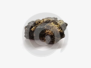 Macro shooting of Pyrolusite isolated on white background.
