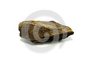 Macro shooting of shale on white background.