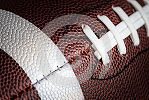 Macro shot of American football ball background