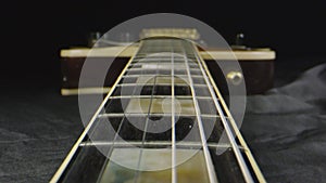 Macro shot of beautiful electric guitar