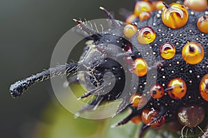 Macro shot of a blackberry intriguing texture highlighted