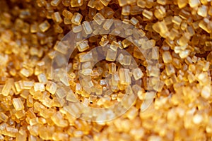 Macro shot of brown sugar granules