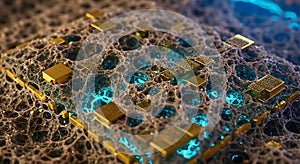 Abstract micro-network with luminous circuits