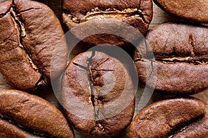 Macro shot of coffee, Flatlay