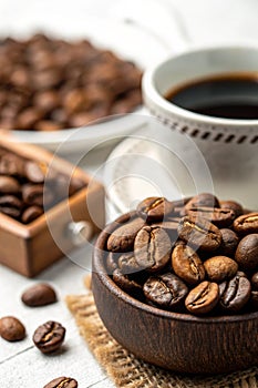 Macro shot of coffee, Flatlay