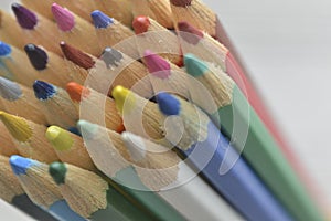 Macro shot of Colorful pencils rainbow