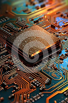 macro shot of computer processor chip