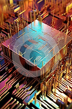 macro shot of computer processor chip
