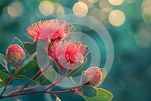 Macro shot of Corymbia ficifolia flowers