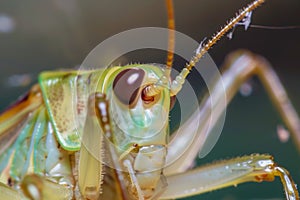 macro shot: cricket grooming antennae