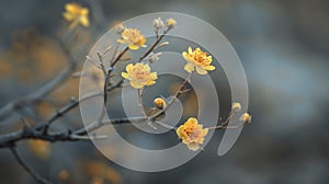 A macro shot of delicate yellow flowers blooming on a plant often used to make a calming tea in indigenous healing