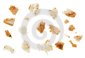 Macro shot of dried bread crumbs