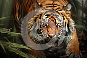 macro shot of a dvd cover featuring an illustration of a prowling tiger