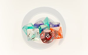 Macro shot of gaming dice set