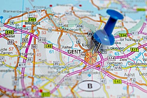 Gent on map photo