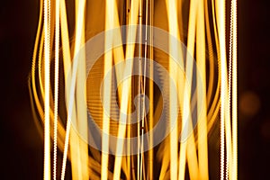 Macro shot of glowing Edison lamp.