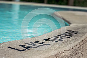 Macro shot of the Great Lakes water feature in the childrens garden at the Frederik Meijer Gardens in Grand Rapids Michigan