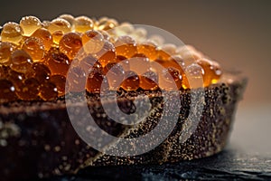 Macro shot of herring roe