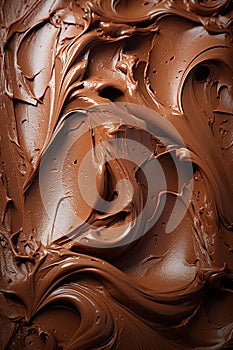Macro Shot of Indulgent Chocolate Ice Cream Texture