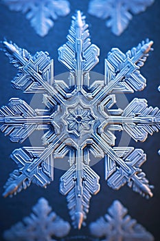 macro shot of intricate snowflake pattern