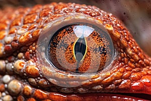 macro shot of lizards eye while eating a bug