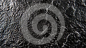 A macro shot of matte black metal displaying a bumpy speckled texture with a matte nonreflective quality