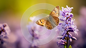 Macro Shot Of Meadow Brown Butterfly On Bluebell