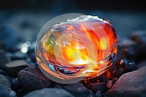 macro shot of an opals fire within