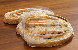 Macro shot of palmier cookies photo