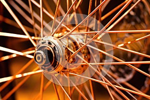 macro shot of a perfect shiny bicycle spoke