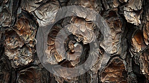 Macro shot of pine tree bark texture