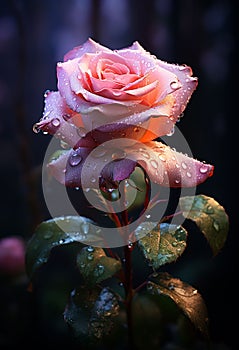 Macro shot of a pink rose, uhd coloring