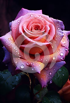 Macro shot of a pink rose, uhd coloring