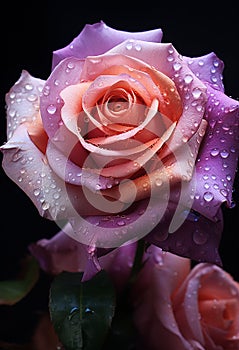 Macro shot of a pink rose, uhd coloring photo