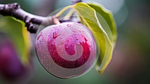 Macro Shot Of A Plum Tree: Texture And Color Gradient