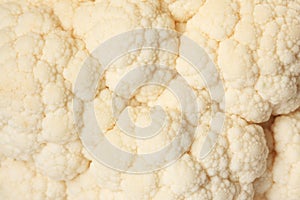 Macro shot of raw cauliflower