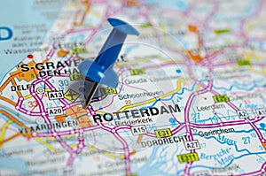 Rotterdam on map photo
