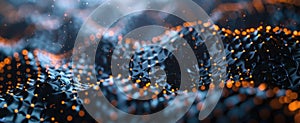 Macro shot of a single layer of graphene, showcasing its exceptional electrical conductivity and transparency photo