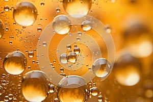 Macro shot of sparkling champagne bubbles