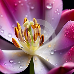 macro shot of a tulip stamen trending on artstation sharp focus studio photo intricate details