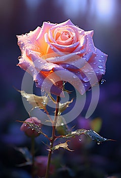 Macro shot of a pink rose, uhd coloring photo