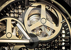 Macro shot of watch movement