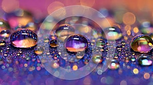 Water Droplets on Colorful Surface