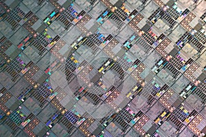 Macro of silicon semiconductor wafer. photo