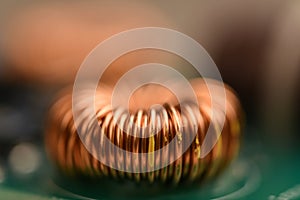 Single copper coil  on motherboard