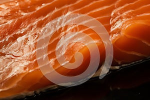 Macro smoked salmon filet. Generate ai