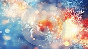 Macro snowflake background. Illustration AI Generative