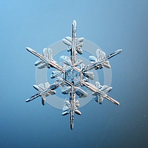 Macro snowflake ice crystals