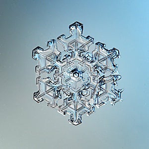 Macro snowflake ice crystals present