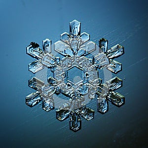 Macro snowflake ice crystals present natural